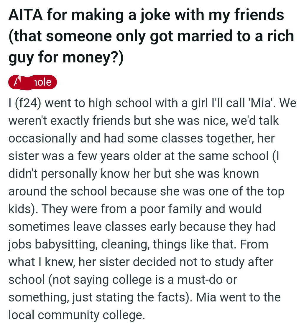 OP starts her story