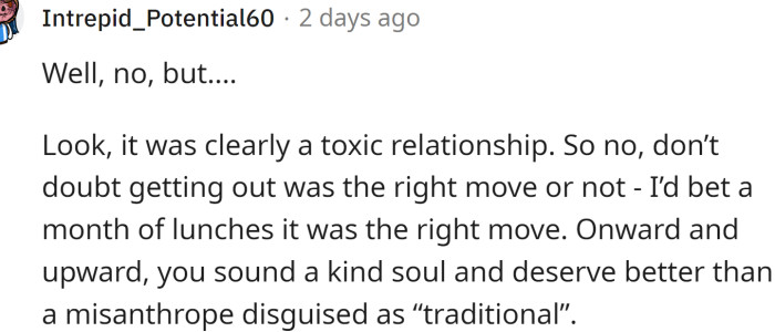 A misogynist disguised as “traditional.”