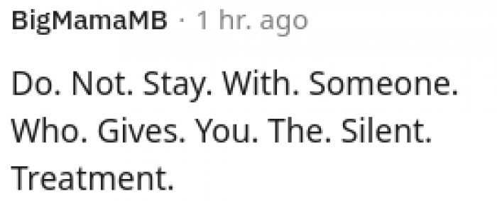 Don't stay with someone who...