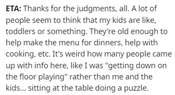 OP posted an edit to the original story after reading some of the comments left by other Redditors