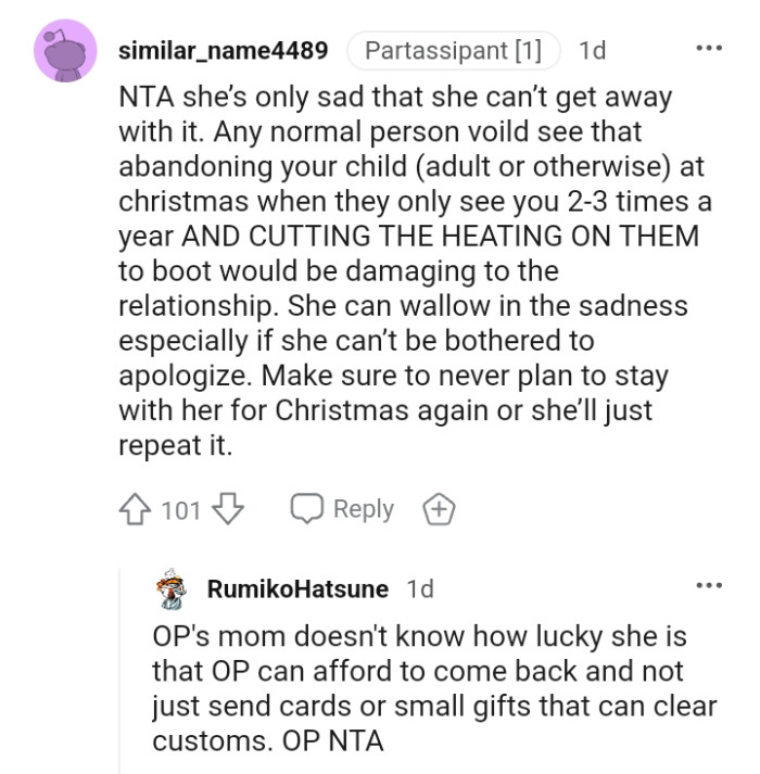 OP's mom can wallow in the sadness, especially since she can't be bothered