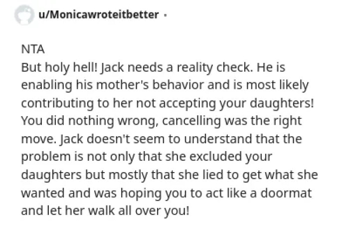 In this situation, the fiancé, sadly, is an enabler.