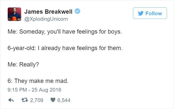 3. This 6-year-old has feelings for boys... a different kind of feeling though