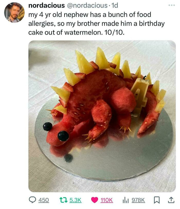 A brother decided to get creative for his nephew, who has multiple food allergies.