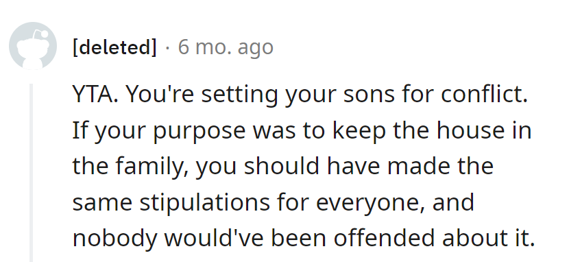 Should've applied the stipulation seasoning evenly—now it's a recipe for family conflict.