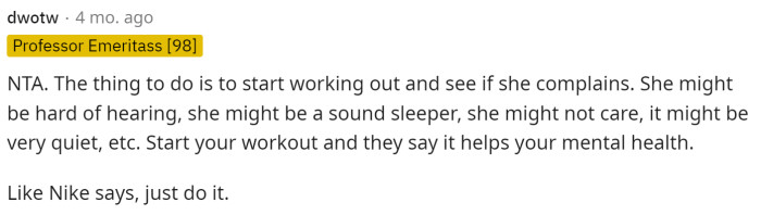 The first comment calls her NTA and gives her some advice on how to start and encourages her to just go ahead and do it.