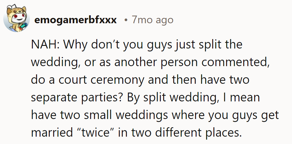 NAH: Split the wedding, double the love! Two ceremonies, twice the celebration!