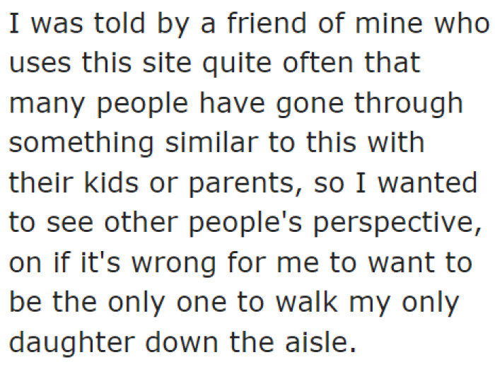 He wanted the opinion of the 