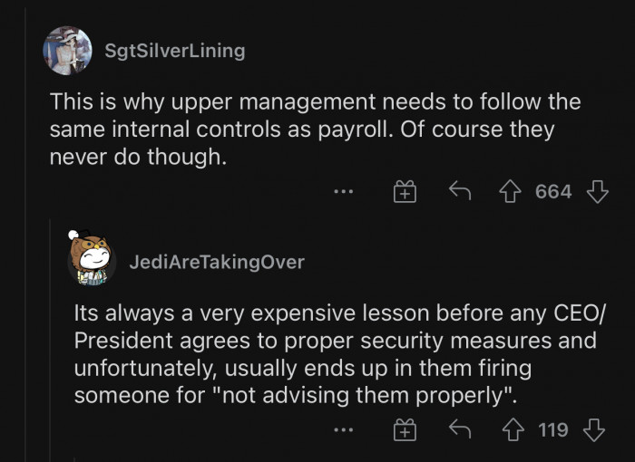 This was a good lesson for the organization.