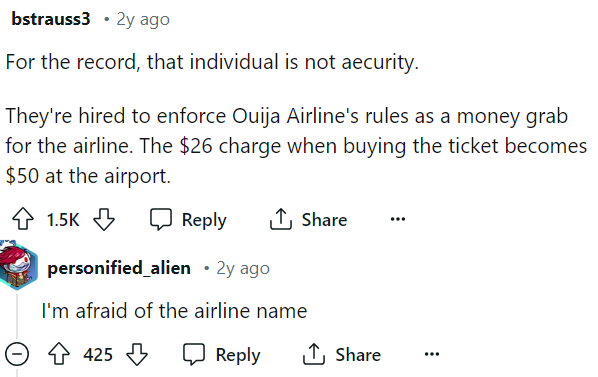 People definitely were not impressed with the airline employee, and for good reason, because clearly, they don't care.