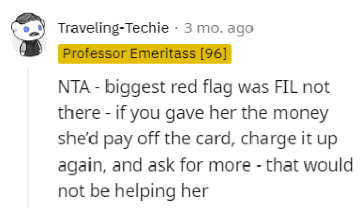 Not helping in any way