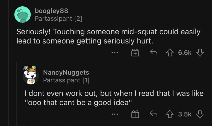 Don't touch anyone at the gym, period.