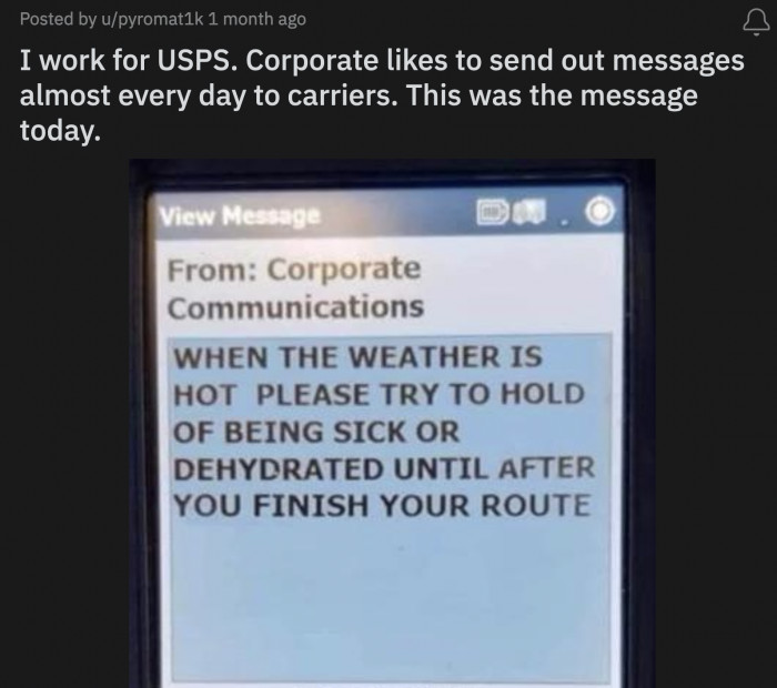 10. They would not be liable for troubles caused by climate change or natural bodily functions.
