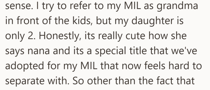 It’s part of how her daughter understands love and familiarity...