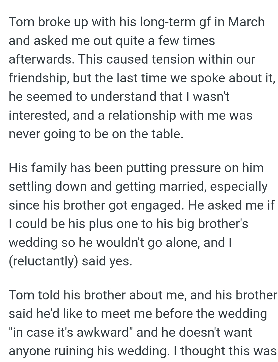 His family has been putting pressure on him to settle down and get married