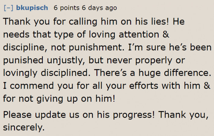 That teenager needed to be reprimanded.