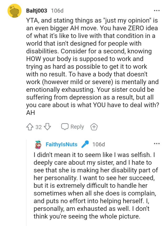 To have a body that doesn't work is mentally and emotionally exhausting