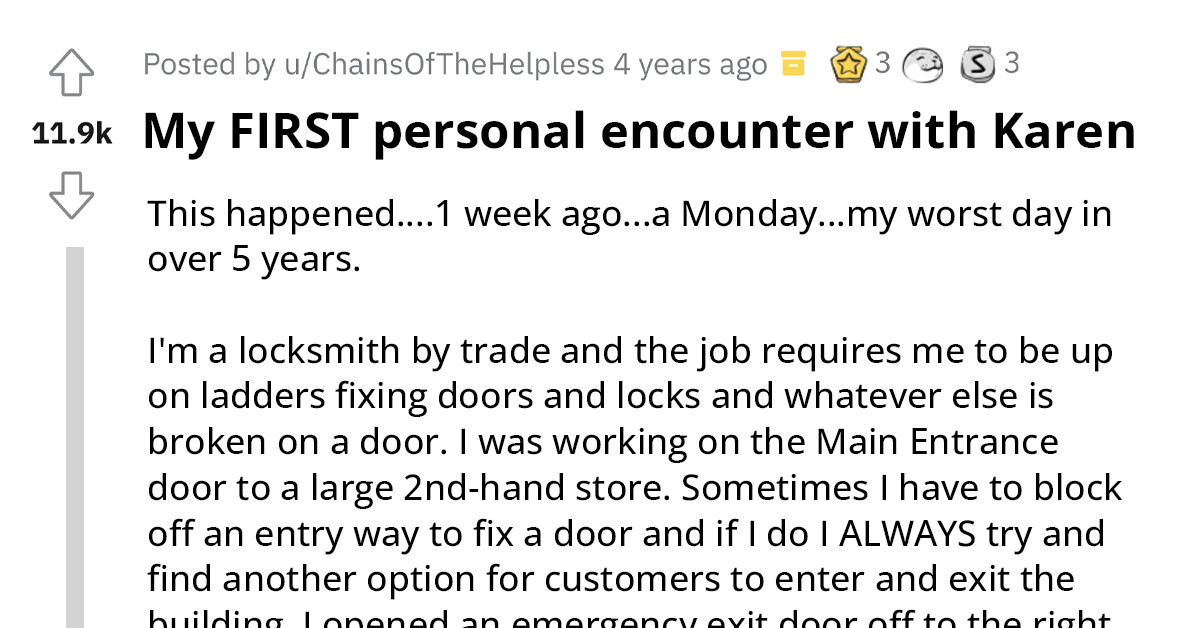 Entitled Karen Finds Door to the Store Blocked by Worker on Ladder, Ends Up in Jail and Debt After Accidentally Knocking Him Down