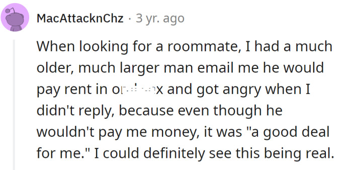 Seems Like Many Guys Tend to Offer Something in Exchange for Free Rent