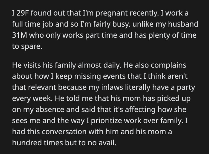 She yelled at him to go to their bedroom and confronted him. Her boss didn't even know she was pregnant.