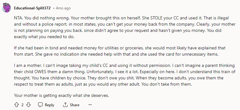 NTA. You did nothing wrong.