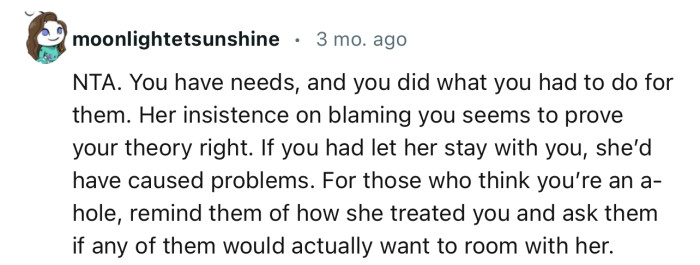 “Her Insistence on Blaming You Seems to Prove Your Theory Right.”