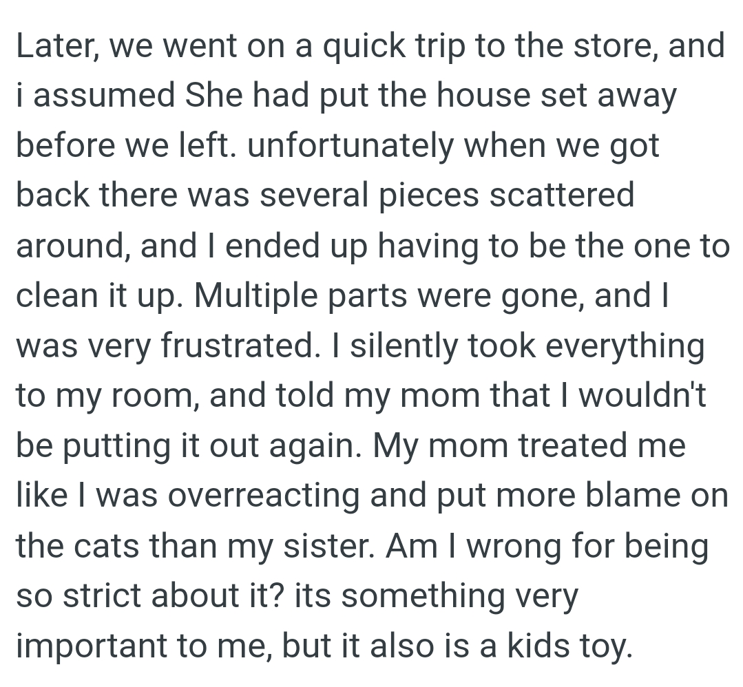OP's Mom Treated Her Like She Was Overreacting and Put More Blame on the Cats