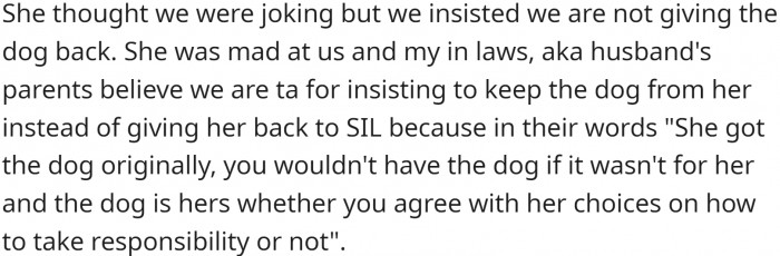 She thought they were joking.