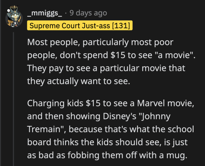 $15 can mean the difference between starving and having a meal for people who are living below the poverty line.