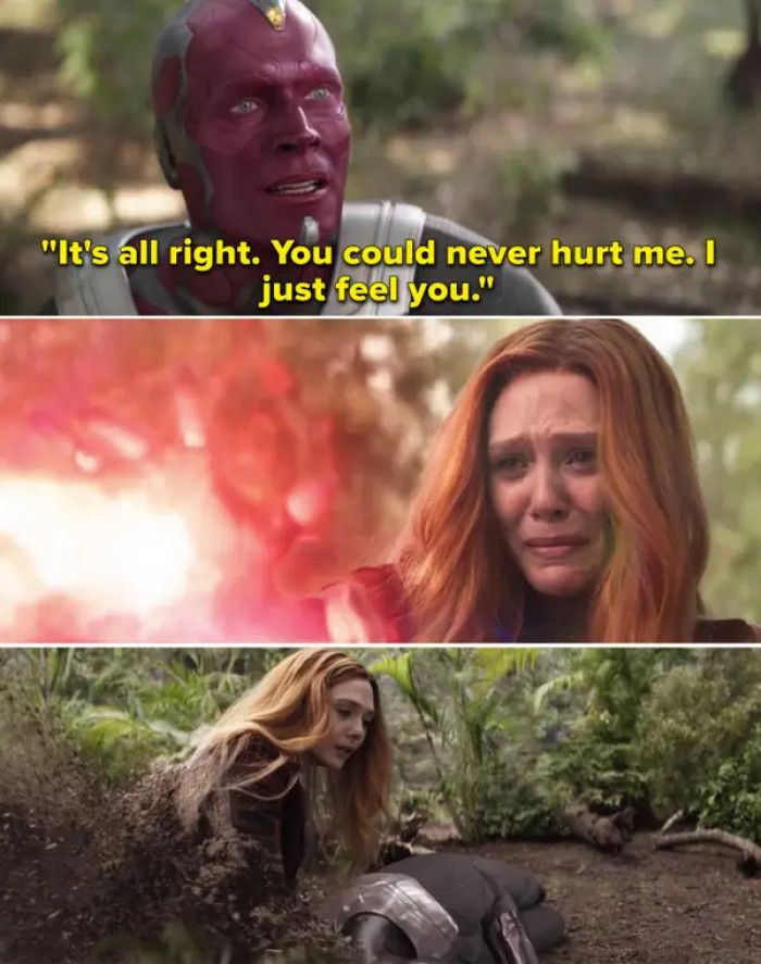 1. When they first wrote the script for Endgame, there was actually a part where Wanda (who, for some reason, survived the snap) goes on a road trip with Rocket to seek an Infinity Stone.