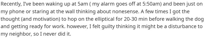 She goes on to explain her thought process behind this and what makes her want to start working out.