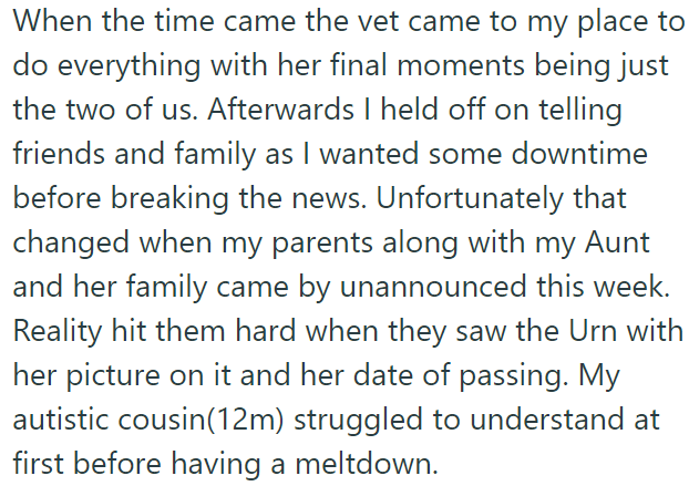 He decided to delay sharing this news with friends and family but failed due to an unannounced visit from his parents and aunt: