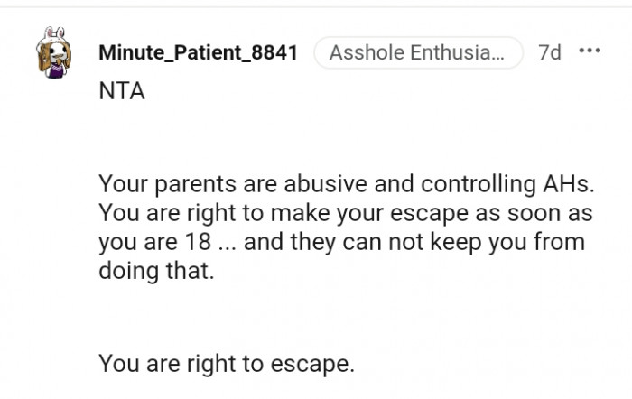 You are right to make your own escape