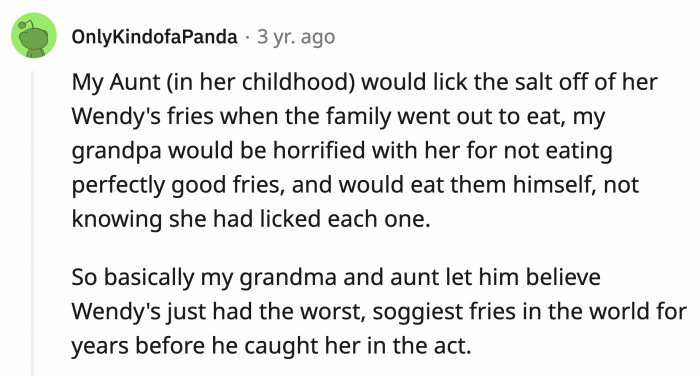 17. Someone tweet this to the savage Wendy's Twitter account because this person's aunt needs to be banned from their establishment!