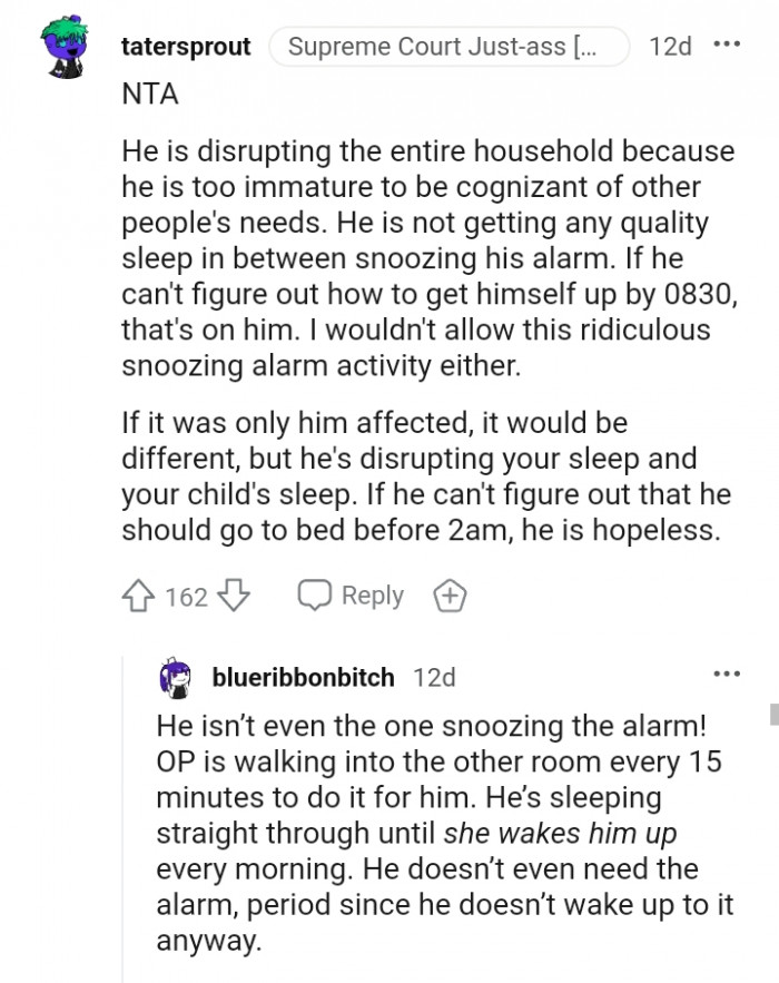 He is disrupting you and your child's sleep