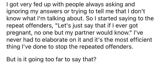 She became fed up and started answering with, 