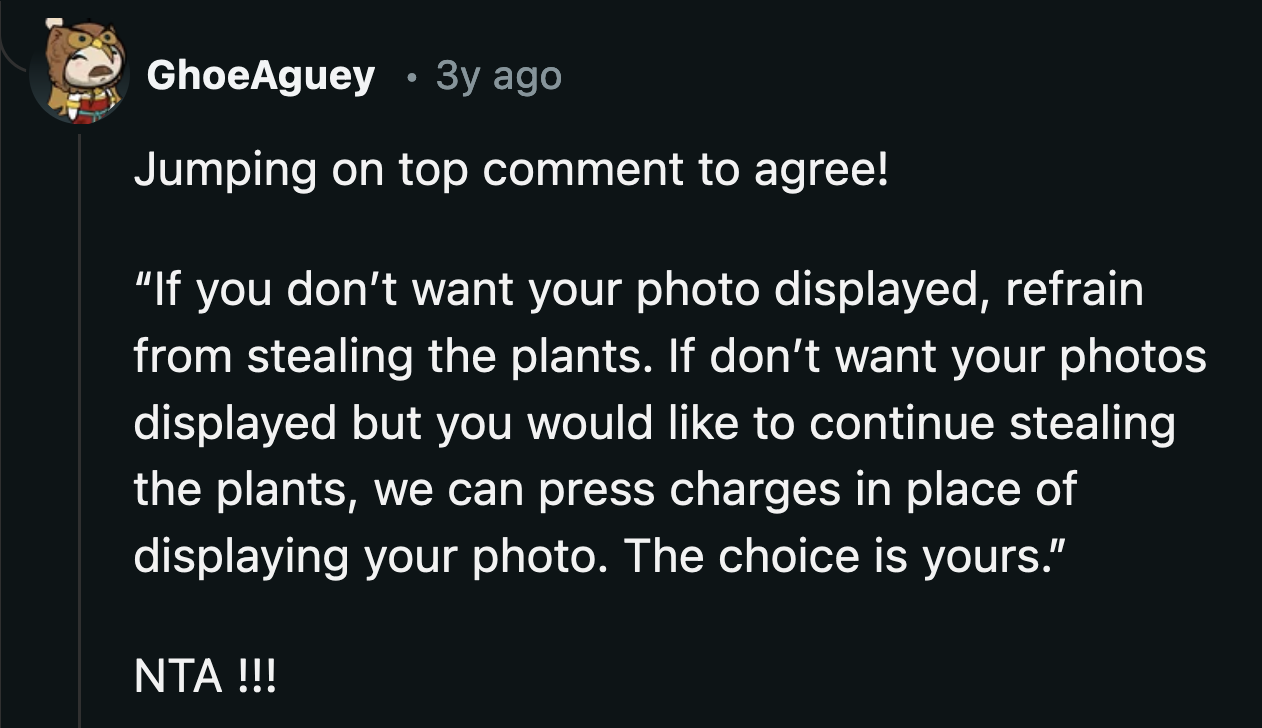 OP could just file a police report if they think the sign was way too extreme.