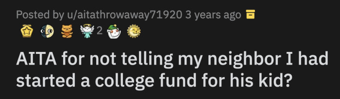 OP got close to her neighbor's family and was invited to every one of their events