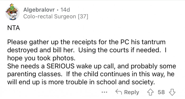 The sister needs a serious wake-up call.