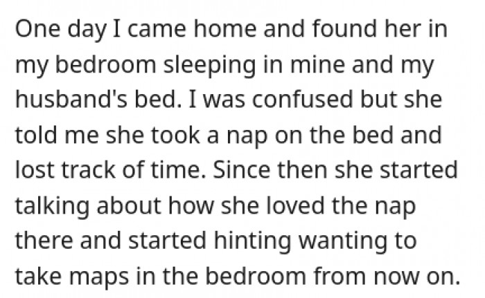 She took a nap on the bed and lost track of time