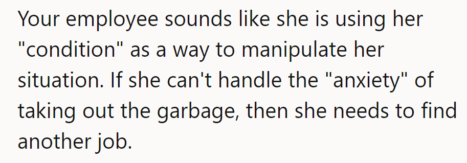 It sounds like she's using her 