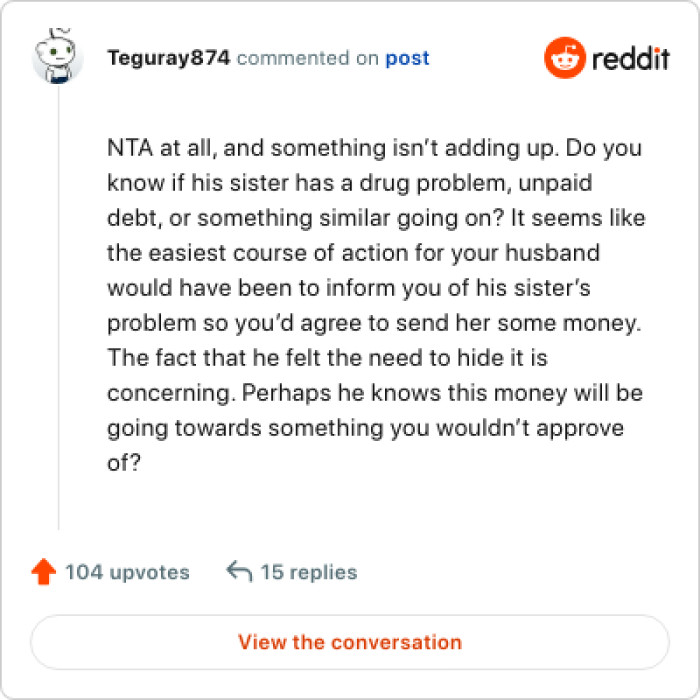 The fact that he hid it is concerning