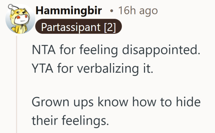 Disappointment happens. The tricky part is remembering that birthday reactions sometimes come with an audience.