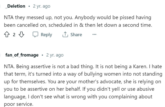 OP is her mother's advocate