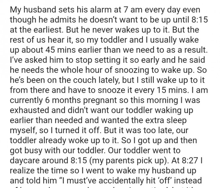 The OP is currently six months pregnant