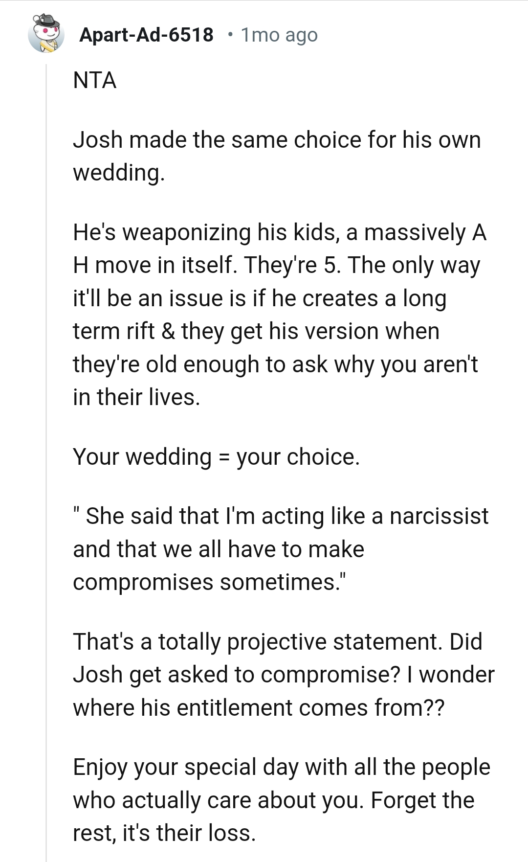 And the comments from other Redditors roll in...