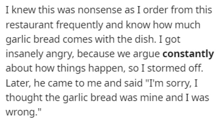 OP was furious about what he said, and she stormed off