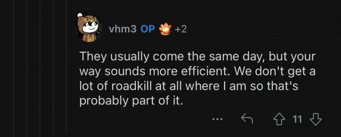 They dispose of it on the same day.