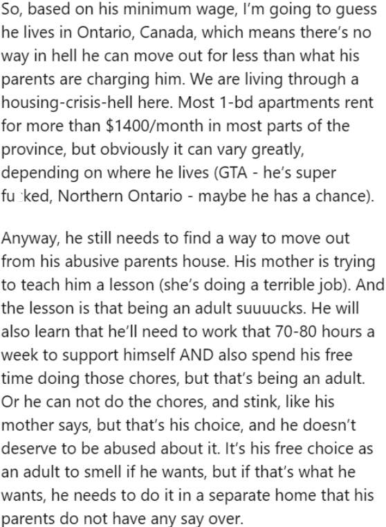 There's no other choice to escape his financially abusive mom but to move out.