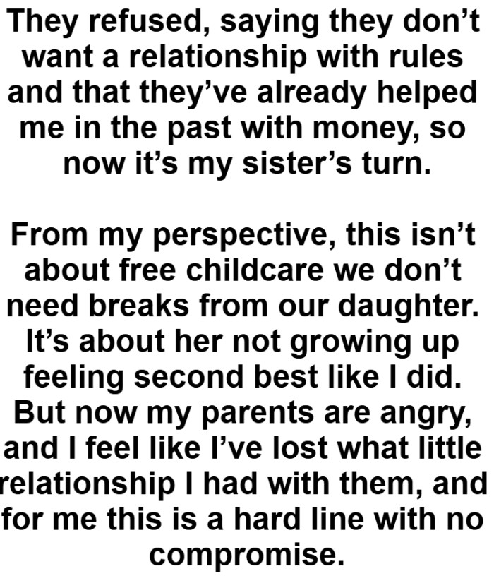 This isn’t about free childcare because the OP doesn’t need breaks from his daughter